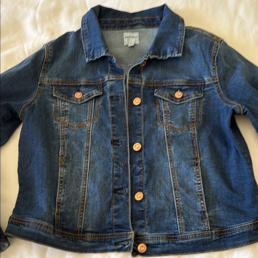 Blue Denim Jacket with Copper Buttons